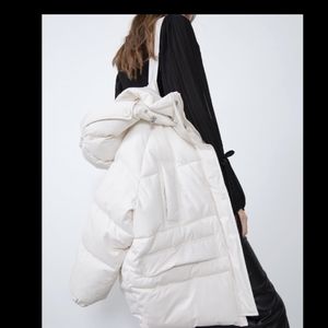 Zara white puffer coat NWT